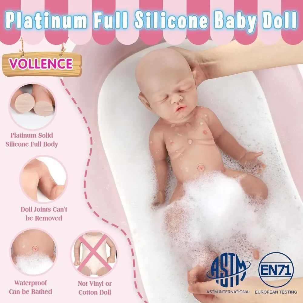 12 inch Full Body Silicone Baby Dolls Girl for Kids Toddlers Reborn Baby Doll